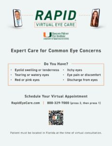 Flyer of Rapid Virtual Eye Care from Bascom Palmer Institute